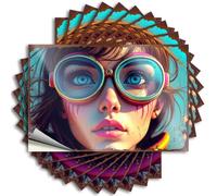 Signs For Man Cave Vibrant Goggles: A Colorful Portrait Of Style And Expression Stickers 10Pcs Outdoor Signs And Decor Decaor Sign(8X12CM)