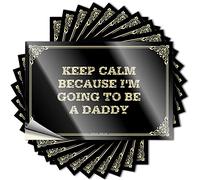 Signs for Student Driver High Voltage Uv Resistant Keep Calm Because I'm Going to Be A Daddy | Vinyl Wall Art Bar Signs for Home Bar Funny(8X12CM-10Pcs)