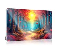 Signs Gaming Room Accessories Custom Tin Sign, Reusable Fade Resistant A Path Through A Forest With Red Hearts Floating In The Air For Home Kitchen | Shabby Chic Vintage Decor For(20X30CM)