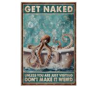 Signs Get Bare Don'T Make It Weird Octo Pus Metal Signs Novelty Iron Decoration For Home Cafe Bar Basement S