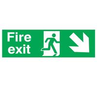 Signs & Labels FFX04111R Sign Board, Fire Exit Arrow Down Right