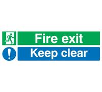 Signs & Labels FFX05111R Sign Board, Fire Exit Keep Clear