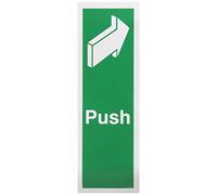 SIGNS & LABELS FX05512S Safety Sign, Push, Self-Adhesive, 150 mm x 50 mm