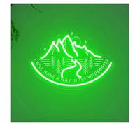 Signs Lamp I Will Make A Way in The Wilderness Mountain Landscape Neon Signs Lights USB Powered 3D Carving Letter Suitable for Wall Decor(Yellow,55cmx65cm)