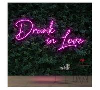 Signs Lamp Neon Signs Drunk in Love Lights USB Powered, Adjustable Brightness Neon Lights Suitable for Party Decor 20.5cmx42cm(A)