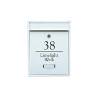 Signs & Numbers Wall Mounted Lockable Mailbox - Anthracite Grey Secure Post Box with Nameplate | Weather-Resistant Steel Letterbox for A4 Mail, Envelopes & Magazines | Outdoor Mail Organizer