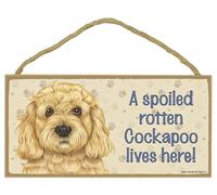 Signs Plaques A Spoiled Rotten Cockapoo lives here! Dog Sign Cute Plaque House Decor