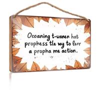 Signs & Plaques Autumn Leaves Frame: A Prophetic Message Of Transformation Wooded Sign Funny Home Decor For Door Front Porch Decor Ideas(23X35CM)