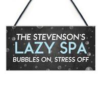 Signs Plaques PERSONALISED Hot Tub Sign Lazy Spa Plaque For Garden House Decor