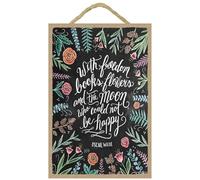 Signs Plaques With freedom, books, flowers and the moon who... Oscar Wilde House Decor