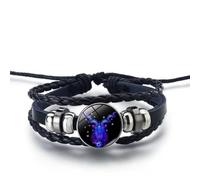Signs Spirit Bracelet,Se-rene Manifestation Bracelets,Sp-irit Bracelets Zodiac Glow in The Dark,Zodiac Spirit Ke-ychain,Hand-made Wo-ven Adjustable Bracelet