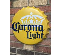 signs-unique Corona Light Bottle Cap Shaped Large Metal Sign 16"