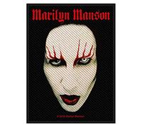 signs-unique Marilyn Manson Face sew-on cloth patch 100mm x 50mm (rz)