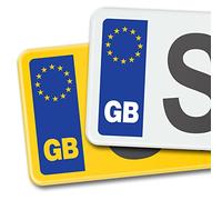 Signs247 PAIR GB CAR NUMBER PLATE STICKERS - EU European Vinyl Car Sticker Decal