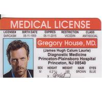 Signs4Fun Hugh Laurie Dr. Gregory House Novelty Drivers License/Fake I.d. Identification for the Gregory House Md Tv Show Fans