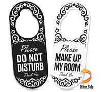 SignSeries Do Not Disturb Sign - Door Hanger Signs - Reverse Side Says Please Make Up My Room - Great for Hotels - 0.2" Sintra PVC board, 8.5” Inches X 3.5” Inches - Indoor or Outdoor Use