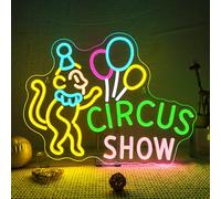SIGNSHIP Circus Show Neon Light Sign Monkey Neon Sign Dimmable Circus Performance Led Signs Balloon Wall Decor for Circus-Shows, Kids Room, Playroom, Amusement Parks, Gifts