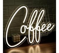 SIGNSHIP Coffee Neon Signs LED Neon Light, Warm White Coffee Neon Sign, USB Night Neon Light for Coffee Shop Kitchen Home Room Wall Decor Christmas Wedding Birthday Party Decoration Gift