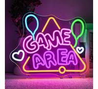 SIGNSHIP Game Area Neon Light Sign,Game Neon Sign,Balloon Led Signs Dimmable for Wall Decor,Light Signs Wall Decor for Playroom,Game Zone,Man Cave,Family Room,Gift for Boy