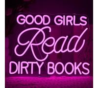 SIGNSHIP Good Girls Read Dirty Books Neon Sign Pink LED Sign for Bedroom Decor Reading Neon Light for Book Lovers, Home Library, and Living Room Wall Art USB Powered Dimmable