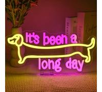 SIGNSHIP It's Been a Long Day Dachshund Neon Light Sign, Dog Neon Sign for Wall Decoration, Led Signs Light Sausage Dog, Illuminated Signs Wall Decor for Bars, Bedrooms, Taverns, Clubs, Parties