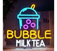 SIGNSHIP Milk Tea Neon Sign Bubble Tea Neon Sign for Wall Decor Drink Display Light Neon Sign for Coffee Bar Restaurant Cafe Store Business Boba Tea Party Beverage Shop (Bubble Tea)