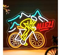 SIGNSHIP MTB Neon Led Bicycle Sign Light Dimmable GO Neon Led Road Bike Letter Light for Teenager's Room, Training Room, Workshop, Gift for Cycling Lovers