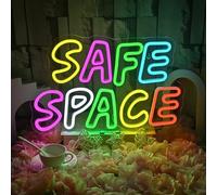 SIGNSHIP Safe Space Neon Sign Counseling Neon Light Therapy Office Wall Decor Mental Health Sign Light School Counselor Classroom Decor (Safe Space)