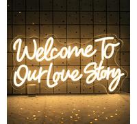 SIGNSHIP Welcome To Our Love Story Neon Light Sign Dimmable Neon Sign for Wall Decoration Love Story Led Signs for Wedding,Marriage Proposal,Anniversary,Party,Gift