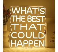 SIGNSHIP What's The Best That Could Happen Neon Light Sign,Neon sign Dimmable for Wall Decor,Led signs Wall Decor for Bedroom,Living Room,Yoga Room,Wedding,Proposal