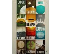 SIGNSHM Star Wars Endor Tatooine Naboo Yavin Iv Bespin Retro Metal Tin Sign Plaque Poster Wall Decor Art Shabby Chic Gift Suitable 12x8 Inch