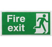 Safety Sign Fire Exit Running Man Right 150x300mm Self-Adhesive E98A/S