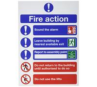 SIGNSLAB FR09950R Safety Sign "Fire Action", Symbols, PVC, A4