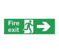 SIGNSLAB FX04411R Safety Sign "Fire Exit Running Man Arrow - Right", PVC, 150 mm x 450 mm