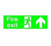 SIGNSLAB FX04711R Safety Sign "Fire Exit Running Man Arrow - Up", PVC, 150 mm x 450 mm