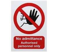 Safety Sign No Admittance Authorised Personnel Only A5 PVC