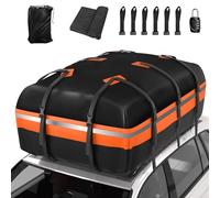 Signstek 21 Cubic Feet Waterproof Car Roof Bag | Soft Roof Cargo Carrier, For Most Cars, SUVs & Vans, With or Without Roof Rack