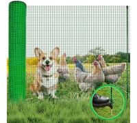Signstek Barrier Fencing Mesh, 0.9m x 15m with 9 Pack Fencing Pins, Temporary Garden Outdoor Dog Fence Reusable Temporary Fence for Pets, Poultry, Construction Site, Green