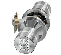 Signstek Keyless Entry Door Lock, Door Knob with Keypad, Smart Code Door Lock, Mute Mode, Passage Function, Easy to Install, Satin Nickel