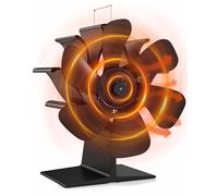 Signstek Log Burner Fan Wood Burning 4 Blades Heat Powered Fireplace Burner Stove Fan - Silent Operation - Heat Circulation for Wood/Fireplace