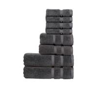 'Signum' Heavyweight 100% Combed Cotton 8 Piece Towel Bundle Christy Dark Grey One Size
