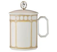 Signum mug with lid, Porcelain, Beige