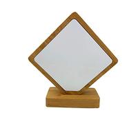 Signzworld Bamboo Photo Picture Photo Frame Magnetic Base 360° Swivel Sublimation Heat Press Print Heart/Round/Square/Diamond Shape (1, Diamond Shape)
