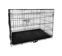 Signzworld Dog Crate 36 inch 2 Doors with Removal Tray Folding Metal Puppy Cage Pet Training Animal Carrier Large