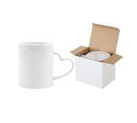 Signzworld Sublimation Mugs 11oz Blank Plain White Heart Handle Coffee Mug with Gift Boxes 36 Pack
