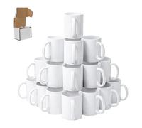 Signzworld Sublimation Mugs 11oz Blank Plain White with Smash Proof Boxes | 36 Pack Large Handle Coffee Cups Set
