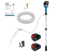 SIGOMAY Cordless Stick Water Pump, Compatible with Makita 18V Battery, Battery Powered Fluid & Oil Transfer Pump Kit with 2x4.0Ah Battery, 3-Speed Max 2400L/h, for Rain Butt, Hot Tub