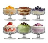 SIGONE 180ml Clear Glass Dessert Bowls 6 Pack for Pudding Appetizers Shrimp Cocktail and Milkshakes