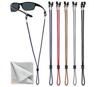 SIGONNA Eyeglasses String Holder Strap Cord - Eyeglass Chain for Men Women - Glasses Lanyard Holders Around Neck - Sports Eye Glass Straps Sunglass Retainer - 5 Cords Dark