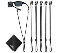 SIGONNA Eyeglasses String Holder Strap Cord - Eyeglass Chain for Men Women - Glasses Lanyard Holders Around Neck - Sports Eye Glass Straps Sunglass Retainer - 5 Cords Black